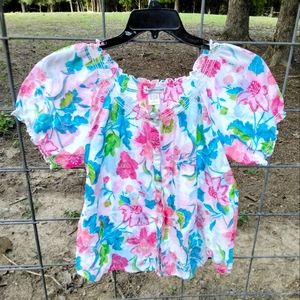 Women's Rebecca Malone Button-up Shirt-sleeved Blouse